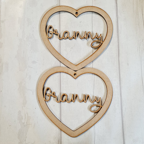 SALE - MDF Set of 2 Hearts 20cm HBS26 - Olifantjie - Wooden - MDF - Lasercut - Blank - Craft - Kit - Mixed Media - UK
