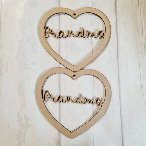 SALE - MDF Set of 2 Hearts 20cm HBS28 - Olifantjie - Wooden - MDF - Lasercut - Blank - Craft - Kit - Mixed Media - UK