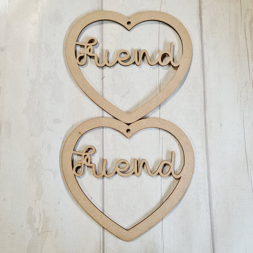 SALE - MDF Set of 2 Hearts 20cm HBS31 - Olifantjie - Wooden - MDF - Lasercut - Blank - Craft - Kit - Mixed Media - UK