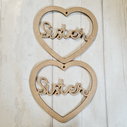 SALE - MDF Set of 2 Hearts 20cm HBS34 - Olifantjie - Wooden - MDF - Lasercut - Blank - Craft - Kit - Mixed Media - UK