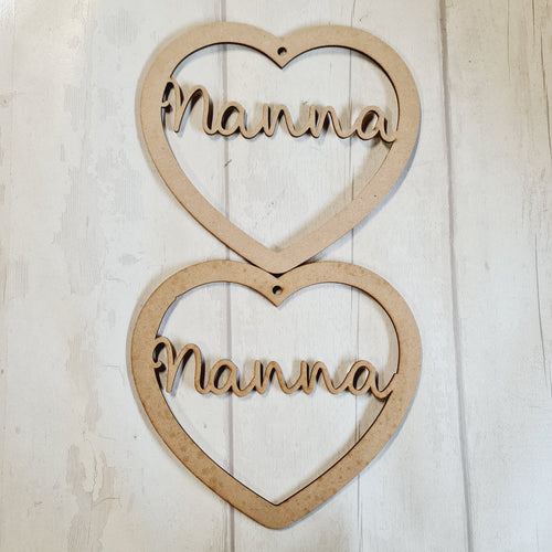 SALE - MDF Set of 2 Hearts 20cm HBS37 - Olifantjie - Wooden - MDF - Lasercut - Blank - Craft - Kit - Mixed Media - UK