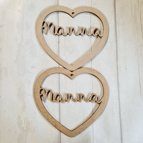 SALE - MDF Set of 2 Hearts 20cm HBS36 - Olifantjie - Wooden - MDF - Lasercut - Blank - Craft - Kit - Mixed Media - UK