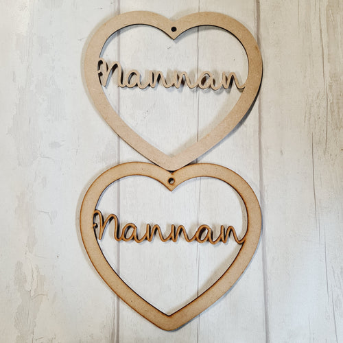 SALE - MDF Set of 2 Hearts 20cm HBS39 - Olifantjie - Wooden - MDF - Lasercut - Blank - Craft - Kit - Mixed Media - UK