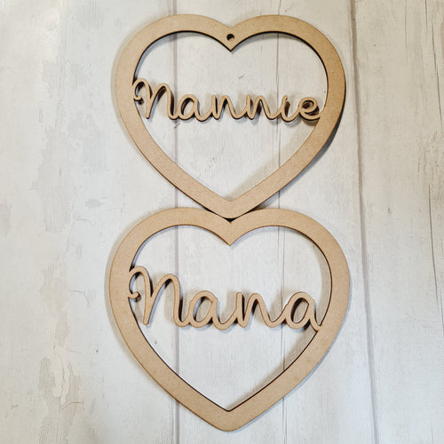 SALE - MDF Set of 2 Hearts 20cm HBS40 - Olifantjie - Wooden - MDF - Lasercut - Blank - Craft - Kit - Mixed Media - UK