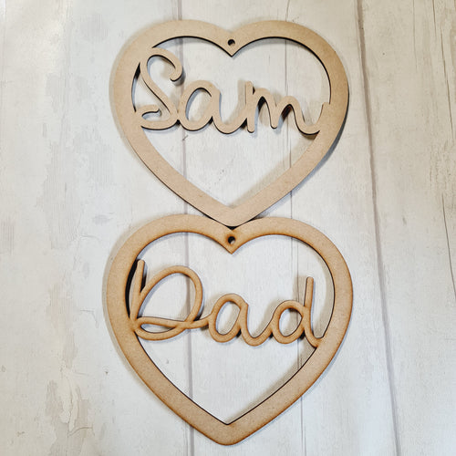 SALE - MDF Set of 2 Hearts 20cm HBS42 - Olifantjie - Wooden - MDF - Lasercut - Blank - Craft - Kit - Mixed Media - UK