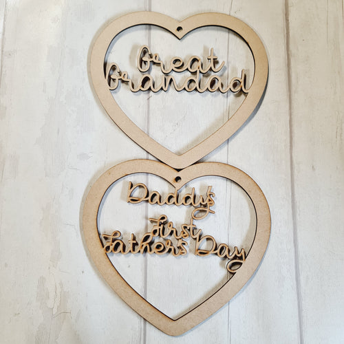 SALE - MDF Set of 2 Hearts 20cm HBS43 - Olifantjie - Wooden - MDF - Lasercut - Blank - Craft - Kit - Mixed Media - UK
