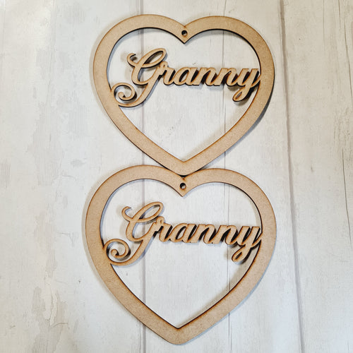 SALE - MDF Set of 2 Hearts 20cm HBS47 - Olifantjie - Wooden - MDF - Lasercut - Blank - Craft - Kit - Mixed Media - UK