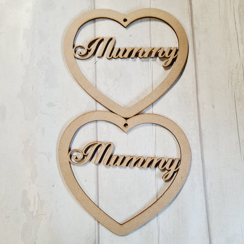 SALE - MDF Set of 2 Hearts 20cm HBS51 - Olifantjie - Wooden - MDF - Lasercut - Blank - Craft - Kit - Mixed Media - UK