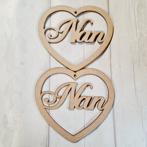 SALE - MDF Set of 2 Hearts 20cm HBS53 - Olifantjie - Wooden - MDF - Lasercut - Blank - Craft - Kit - Mixed Media - UK