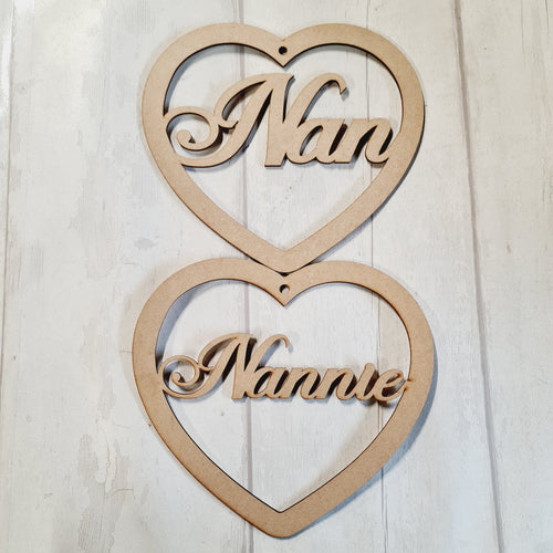SALE - MDF Set of 2 Hearts 20cm HBS54 - Olifantjie - Wooden - MDF - Lasercut - Blank - Craft - Kit - Mixed Media - UK