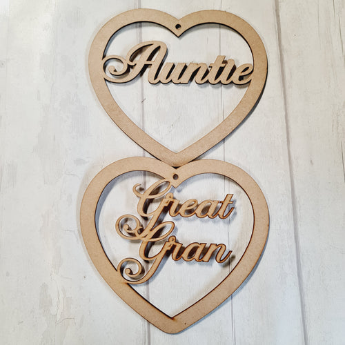 SALE - MDF Set of 2 Hearts 20cm HBS55 - Olifantjie - Wooden - MDF - Lasercut - Blank - Craft - Kit - Mixed Media - UK