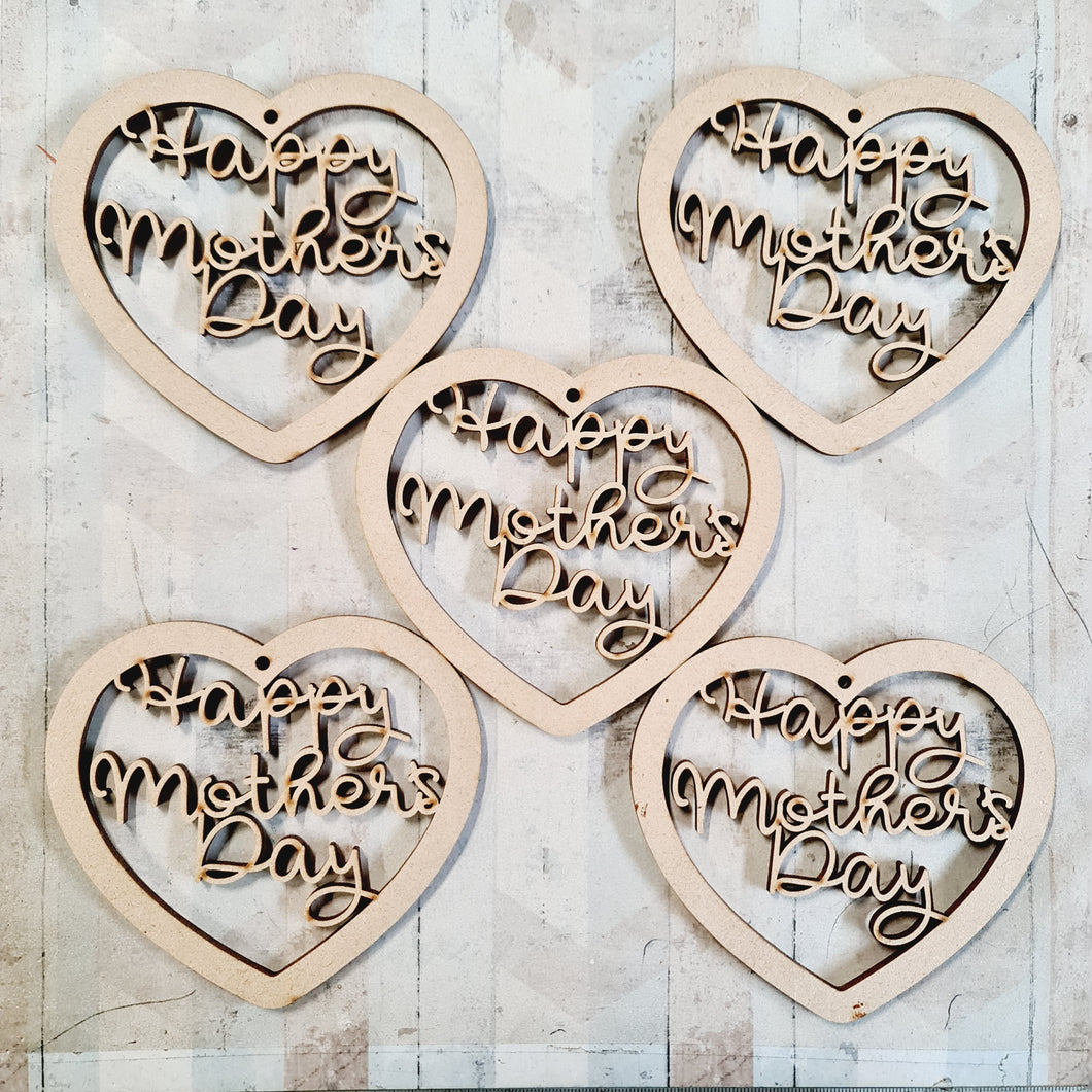 SALE - MDF Set of 5 Hearts HBS63 - Olifantjie - Wooden - MDF - Lasercut - Blank - Craft - Kit - Mixed Media - UK