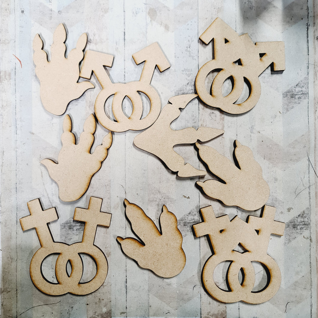 SALE - MDF Gender and Claws cc89 - Olifantjie - Wooden - MDF - Lasercut - Blank - Craft - Kit - Mixed Media - UK