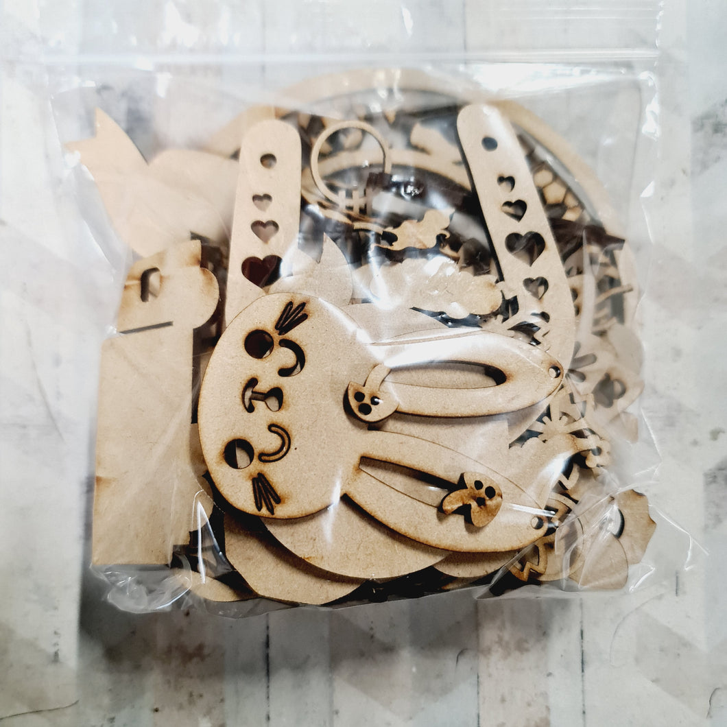 SALE - MDF Bag of Bits CC84 - Olifantjie - Wooden - MDF - Lasercut - Blank - Craft - Kit - Mixed Media - UK