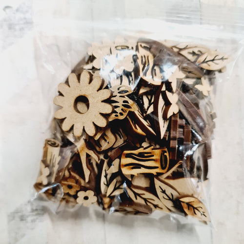 SALE - MDF Bag of Floral Bits AA94 - Olifantjie - Wooden - MDF - Lasercut - Blank - Craft - Kit - Mixed Media - UK