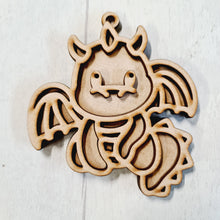 OL4591 - MDF Doodle Cute Animal Hanging - Dragon 1 - Olifantjie - Wooden - MDF - Lasercut - Blank - Craft - Kit - Mixed Media - UK