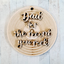 MDF - OL4318 Engraved Vinyl disc with 3d personalised writing - for the record you rock - Olifantjie - Wooden - MDF - Lasercut - Blank - Craft - Kit - Mixed Media - UK