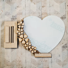 OL4346 - MDF Floral Heart - Freestanding or Hanging/no holes - Acrylic white, or clear or MDF Heart - Folk Flowers - Olifantjie - Wooden - MDF - Lasercut - Blank - Craft - Kit - Mixed Media - UK