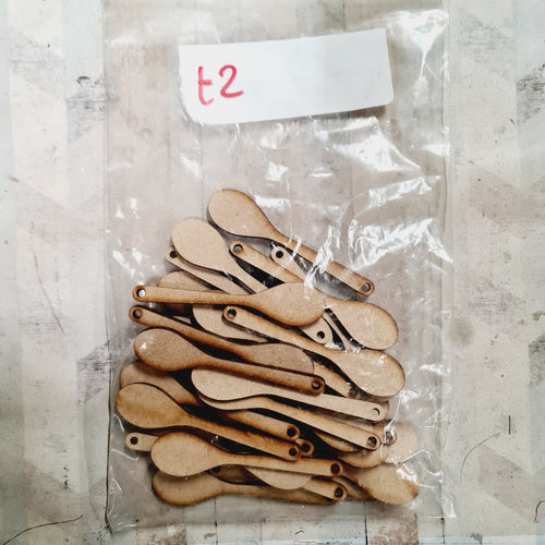 SALE - MDF Bag of Wooden Spoons AA96 - Olifantjie - Wooden - MDF - Lasercut - Blank - Craft - Kit - Mixed Media - UK