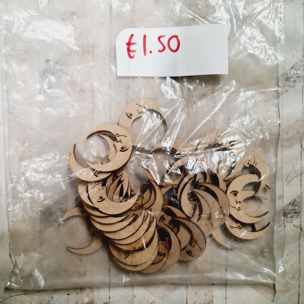 SALE - MDF Bag of Moons AA97 - Olifantjie - Wooden - MDF - Lasercut - Blank - Craft - Kit - Mixed Media - UK