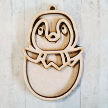 OL4692 - MDF Doodle Cute Easter Egg Hanging  - Penguin - Olifantjie - Wooden - MDF - Lasercut - Blank - Craft - Kit - Mixed Media - UK