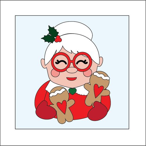 OL5274 - MDF Ladder Insert Tile - Mrs Claus Gingerbread hug - Olifantjie - Wooden - MDF - Lasercut - Blank - Craft - Kit - Mixed Media - UK