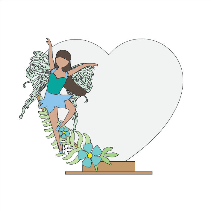 OL4764 - MDF Heart - Freestanding or Hanging/no holes - Acrylic white, or clear or MDF Heart - Fairy - Olifantjie - Wooden - MDF - Lasercut - Blank - Craft - Kit - Mixed Media - UK
