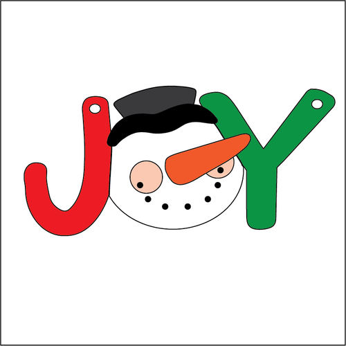 NO252 - MDF 2 Sizes Christmas Joy Snowman Hanging - Olifantjie - Wooden - MDF - Lasercut - Blank - Craft - Kit - Mixed Media - UK