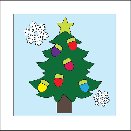 OL5278 - MDF Ladder Insert Tile - Christmas Tree - Olifantjie - Wooden - MDF - Lasercut - Blank - Craft - Kit - Mixed Media - UK