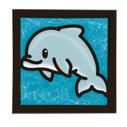 OL4550 - MDF Ladder Insert Tile - Doodle Cute Sealife - Dolphin - Olifantjie - Wooden - MDF - Lasercut - Blank - Craft - Kit - Mixed Media - UK