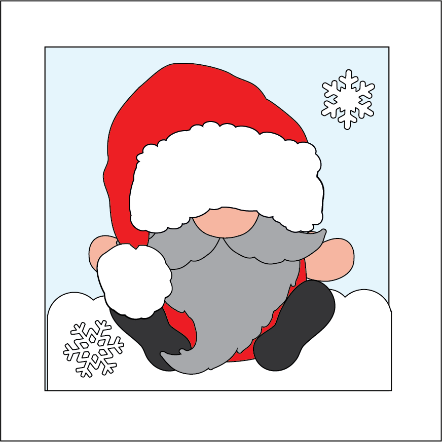 OL5279 - MDF Ladder Insert Tile - Santa Gnome - Olifantjie - Wooden - MDF - Lasercut - Blank - Craft - Kit - Mixed Media - UK