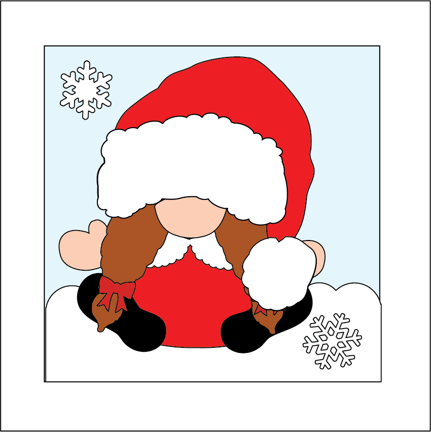 OL5280 - MDF Ladder Insert Tile - Mrs Claus Santa Gnome - Olifantjie - Wooden - MDF - Lasercut - Blank - Craft - Kit - Mixed Media - UK