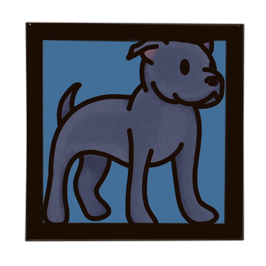 OL4976 - MDF Ladder Insert Tile - Doodle Dog - Staffy - Olifantjie - Wooden - MDF - Lasercut - Blank - Craft - Kit - Mixed Media - UK