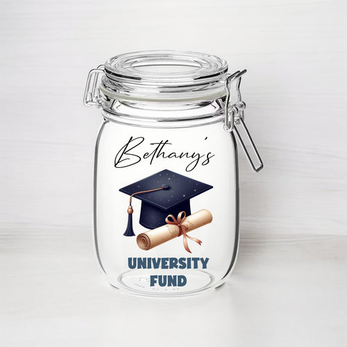 UV260 - Personalised Fund Jar UVDTF Decal - University Fund - Olifantjie - Wooden - MDF - Lasercut - Blank - Craft - Kit - Mixed Media - UK