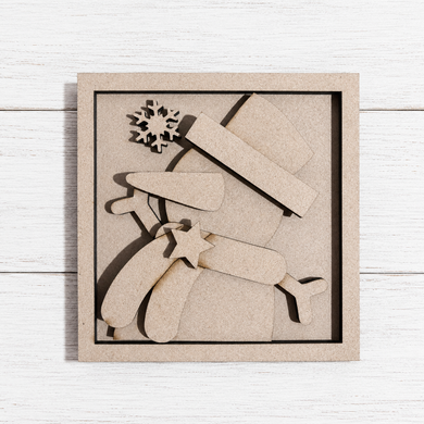 NO864 - MDF Snowman 1 square plaque
