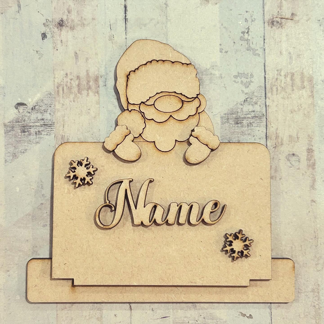 OL5519 - MDF Personalised Freestanding Table Setting Place Name - Christmas Santa Father Christmas - Olifantjie - Wooden - MDF - Lasercut - Blank - Craft - Kit - Mixed Media - UK