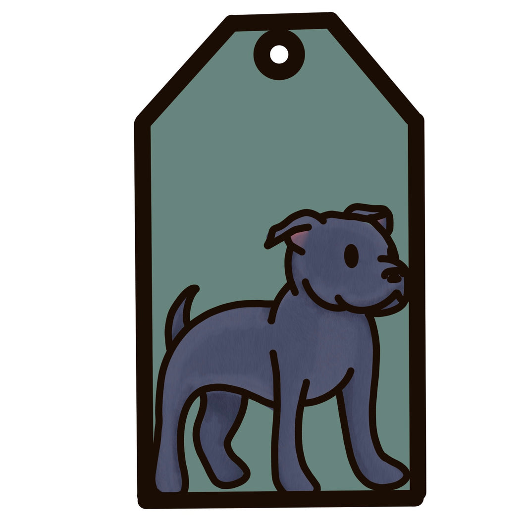 OL4963 - MDF Doodle Dog Tag Hanging - Staffy - Olifantjie - Wooden - MDF - Lasercut - Blank - Craft - Kit - Mixed Media - UK