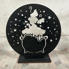 OL4899 - MDF Witches Cauldron Themed Circle - Freestanding or Hanging/no holes - Acrylic white, or clear or MDF Circle - Olifantjie - Wooden - MDF - Lasercut - Blank - Craft - Kit - Mixed Media - UK