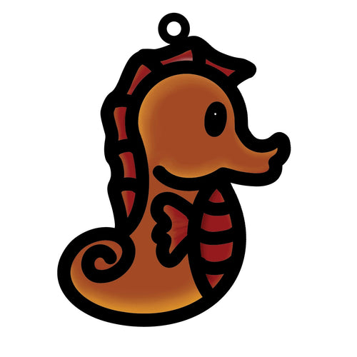OL4618 - MDF Doodle Cute Animal Hanging Sealife  - Seahorse - Olifantjie - Wooden - MDF - Lasercut - Blank - Craft - Kit - Mixed Media - UK