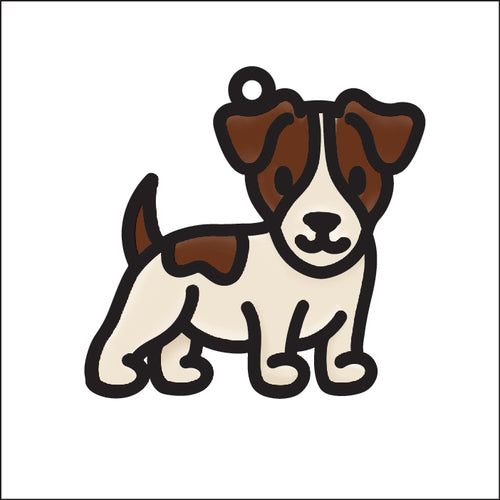 OL4984 - MDF Doodle Cute Dog Animal Hanging Pets  - Jack Russell - Olifantjie - Wooden - MDF - Lasercut - Blank - Craft - Kit - Mixed Media - UK