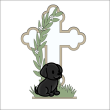 OL5000 - MDF and Acrylic Cross - Dog - Various Breeds - Freestanding or Hanging/no holes - Acrylic white, or clear or MDF Cross - Olifantjie - Wooden - MDF - Lasercut - Blank - Craft - Kit - Mixed Media - UK