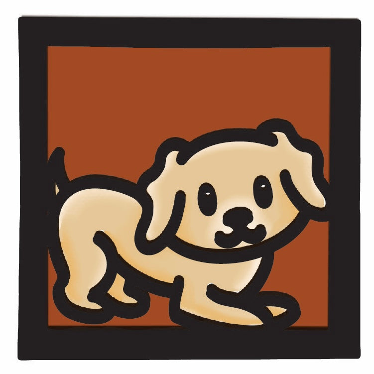 OL4727 - MDF Ladder Insert Tile - Doodle Cute Pet - Dog - Olifantjie - Wooden - MDF - Lasercut - Blank - Craft - Kit - Mixed Media - UK