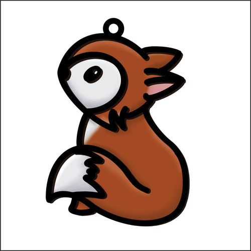 OL4820 - MDF Doodle Cute Animal Hanging Woodland - Fox - Olifantjie - Wooden - MDF - Lasercut - Blank - Craft - Kit - Mixed Media - UK