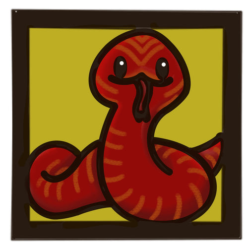 OL4529 - MDF Ladder Insert Tile - Doodle Cute Reptile - Snake - Olifantjie - Wooden - MDF - Lasercut - Blank - Craft - Kit - Mixed Media - UK