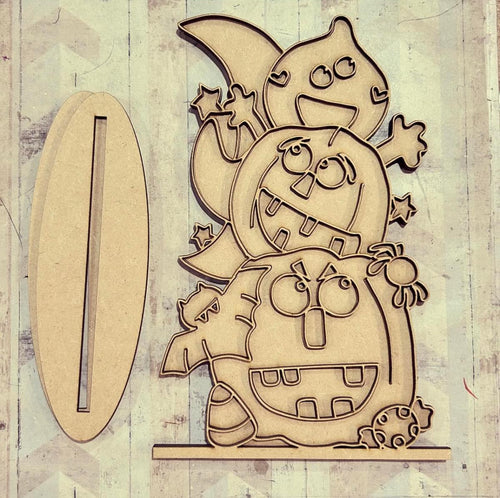 NO414 - MDF Large Freestanding Pumpkin Halloween Doodle - Olifantjie - Wooden - MDF - Lasercut - Blank - Craft - Kit - Mixed Media - UK