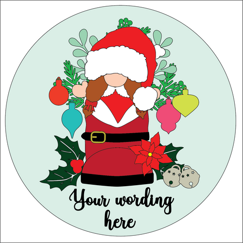 OL5289 - MDF Mix and Match Christmas Santa Boot Plaque - With Interchangable theme (Purchase seperate under listing) - Santa Female Christmas Gnome Gonk - Olifantjie - Wooden - MDF - Lasercut - Blank - Craft - Kit - Mixed Media - UK