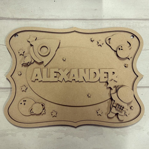 OL5139 - MDF Large Space Layered Personalised Plaque optional hanging - Olifantjie - Wooden - MDF - Lasercut - Blank - Craft - Kit - Mixed Media - UK