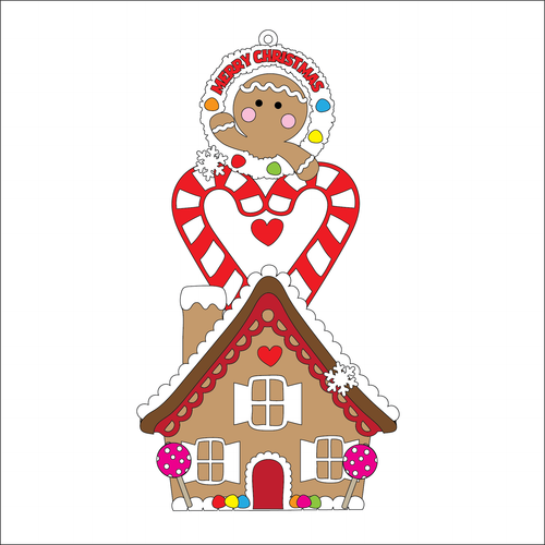 OL5378 - MDF Gingerbread Stacker optional hanging holes - Olifantjie - Wooden - MDF - Lasercut - Blank - Craft - Kit - Mixed Media - UK