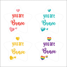 UV179 - Acrylic and UVDTF - Inspirational Star - You are Brave  - 1 Heart and UVDTF Decal - Olifantjie - Wooden - MDF - Lasercut - Blank - Craft - Kit - Mixed Media - UK