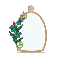 OL4745 - MDF Cloche - Freestanding or Hanging/no holes - Acrylic white, or clear or MDF Cloche - Thistle - Olifantjie - Wooden - MDF - Lasercut - Blank - Craft - Kit - Mixed Media - UK